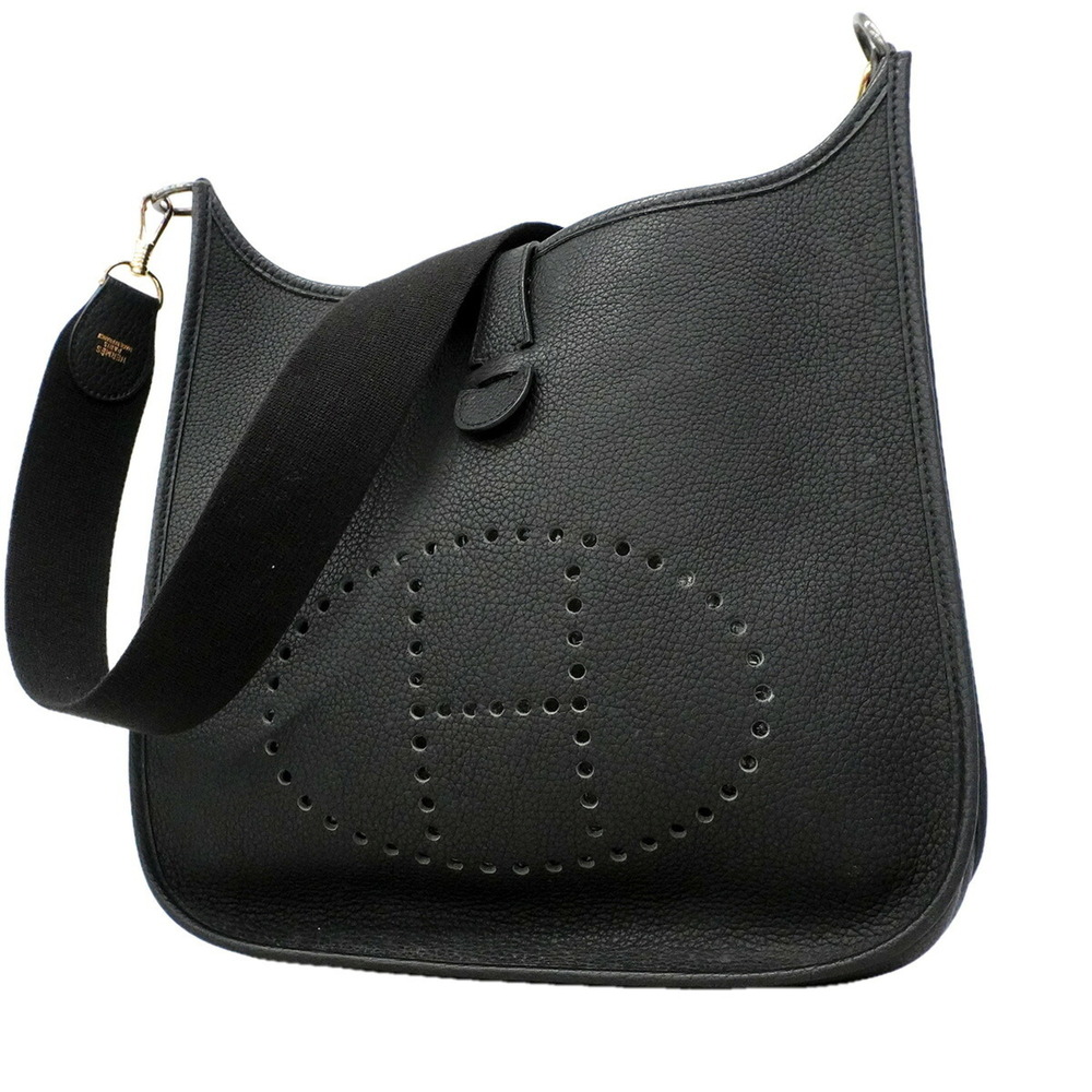 Hermes Evelyne 1GM Shoulder Bag, Ardennes Black, □G Stamp, Women's
